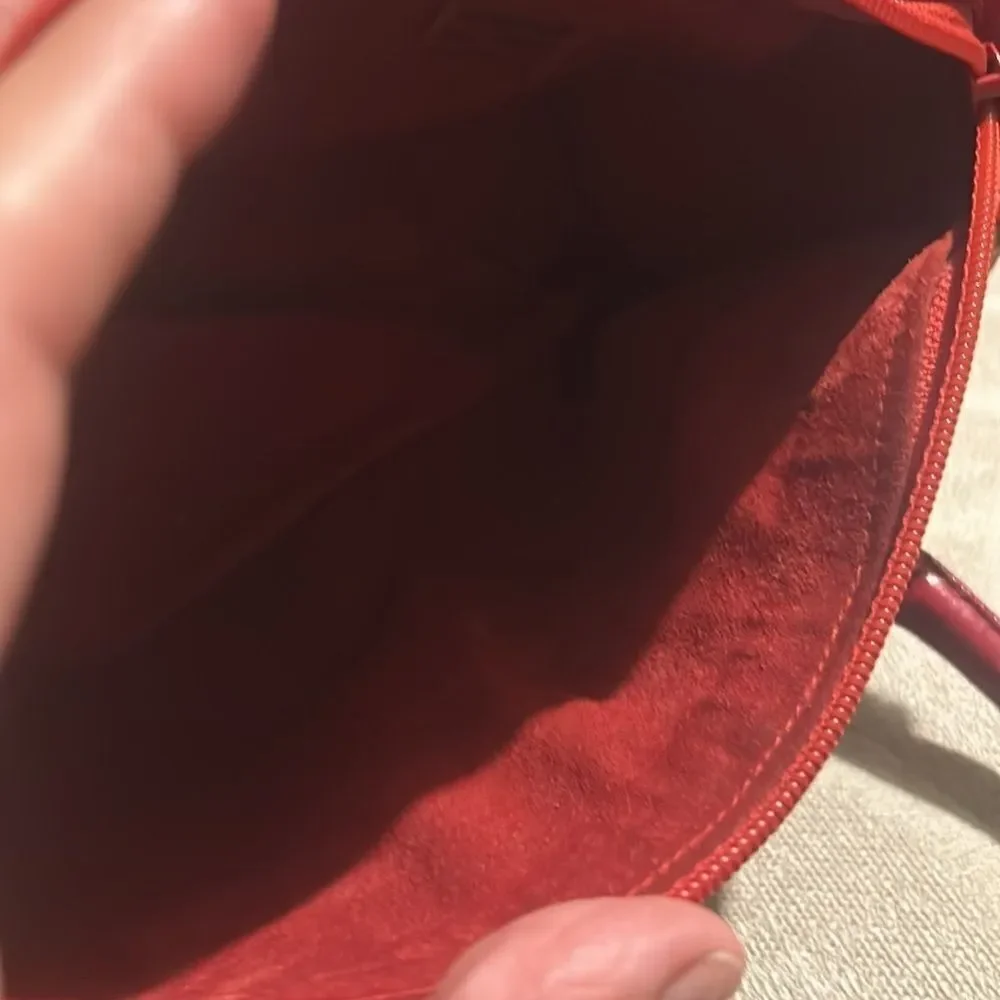 Vintage red eel skin barrel bag